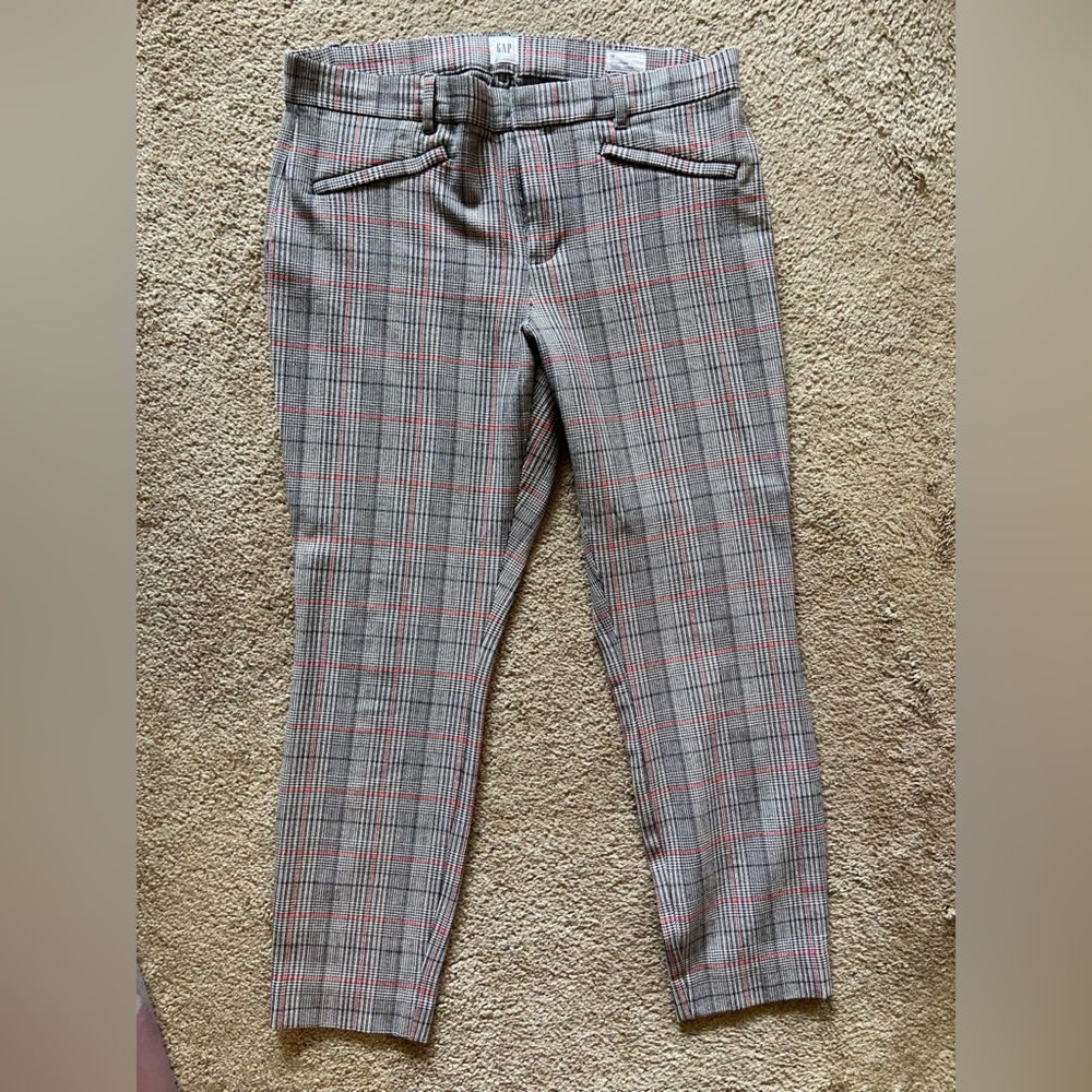 GAP SIZE 12 SKINNY STRAIGHT DRESS PANT PLAID